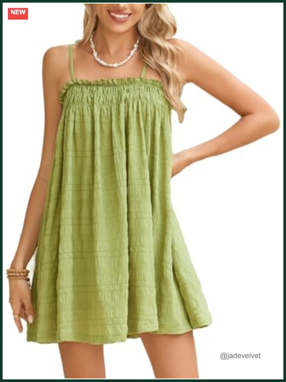 Sleeveless Ruffle Swing Shirred Babydoll Summer Mini Dress